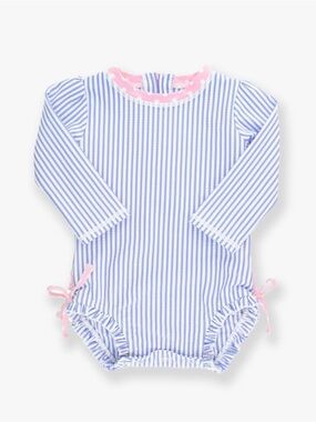 Ruffle Butts Seersucker Long Sleeve One Piece